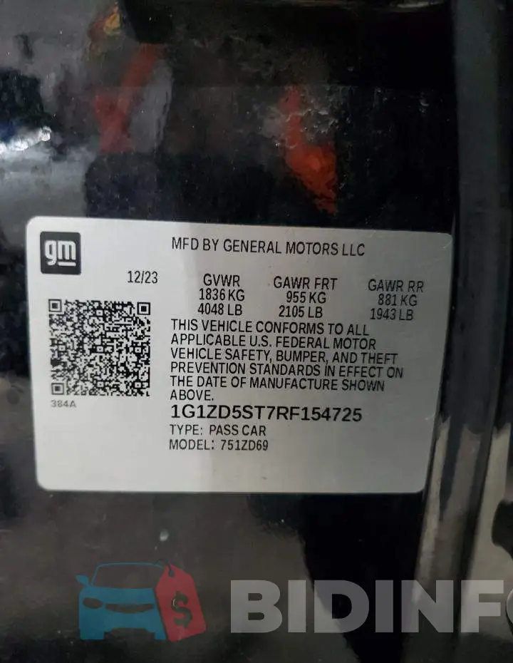 1G1ZD5ST7RF154725 Photo# 12