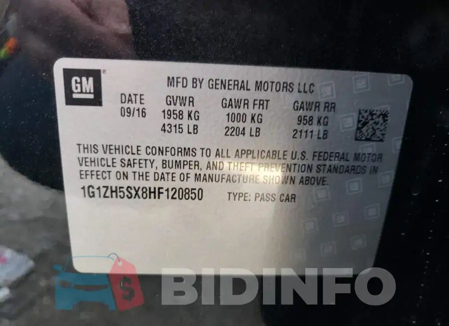 1G1ZH5SX8HF120850 Photo# 13