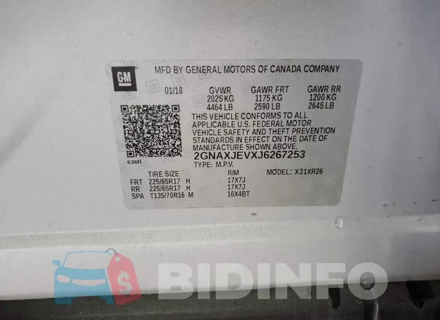 2GNAXJEVXJ6267253 Photo# 14