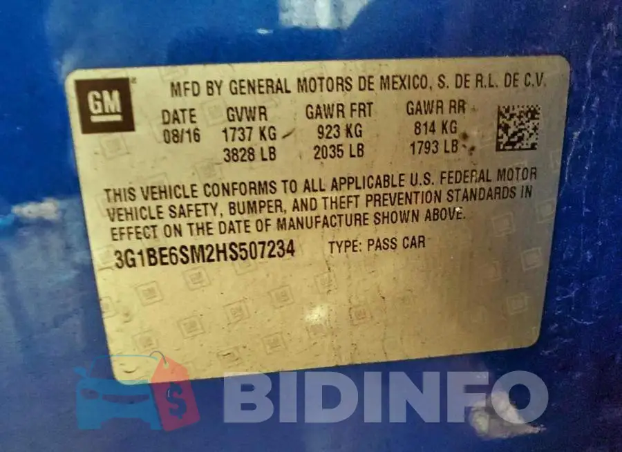 3G1BE6SM2HS507234 Photo# 12