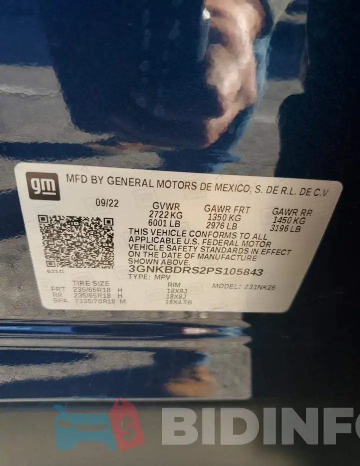 3GNKBDRS2PS105843 Photo# 13