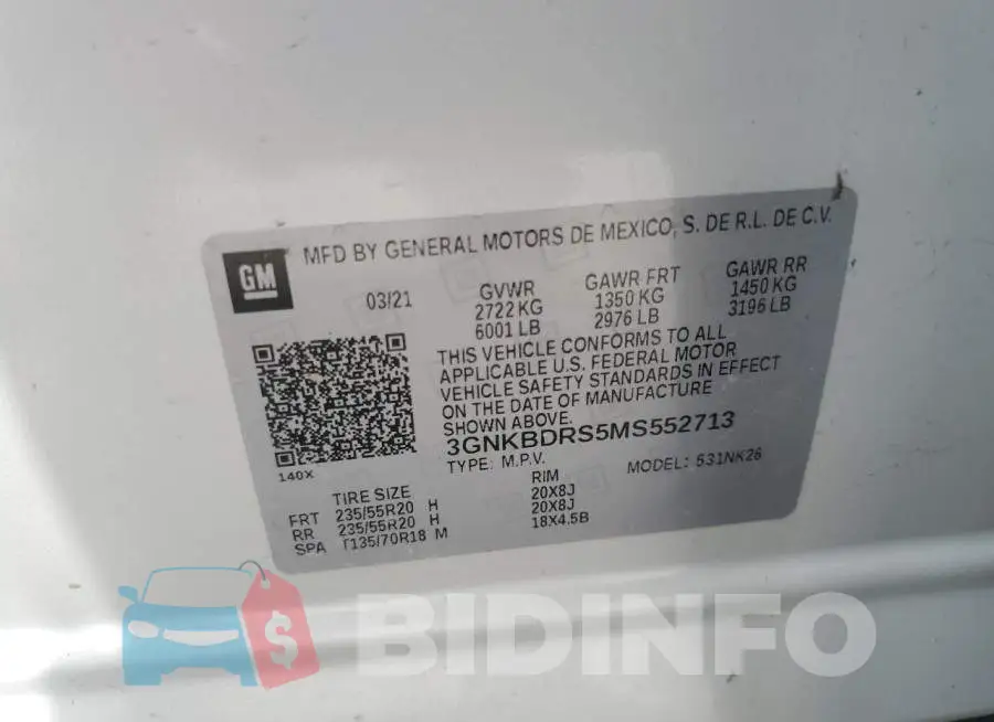 3GNKBDRS5MS552713 Photo# 13