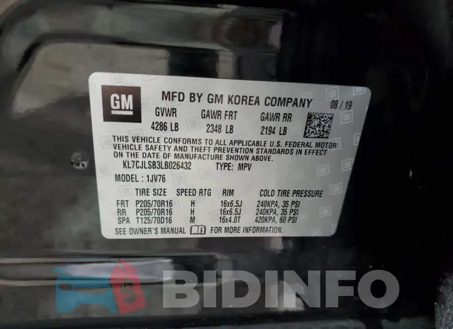 KL7CJLSB3LB026432 Photo# 13