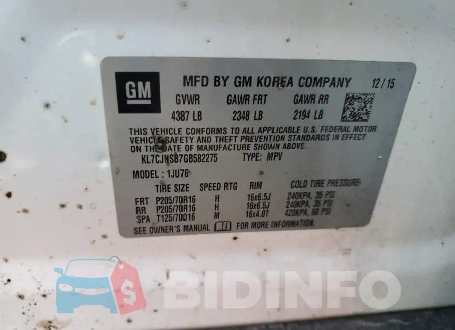 KL7CJNSB7GB582275 Photo# 13
