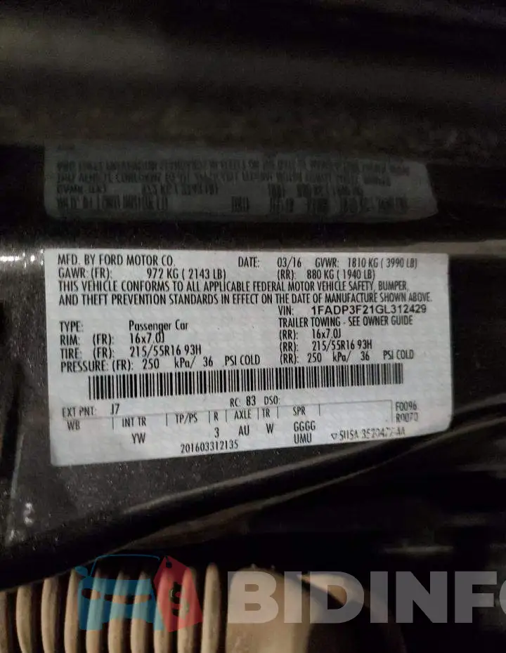 1FADP3F21GL312429 Photo# 12