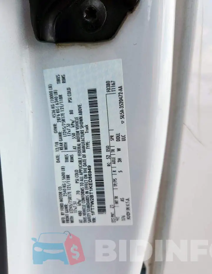 1FT7W2BT1KED86949 Photo# 13