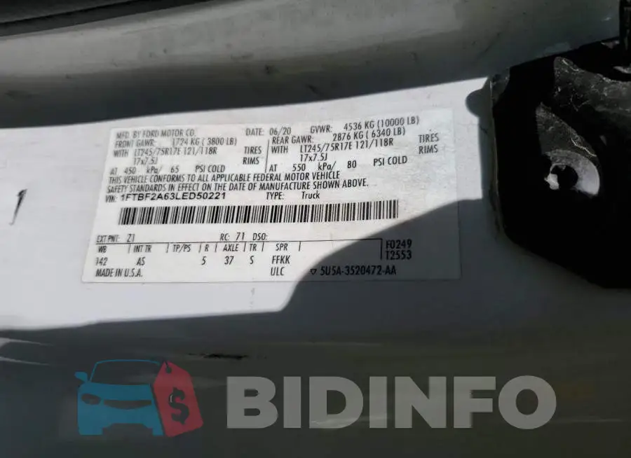 1FTBF2A63LED50221 Photo# 12