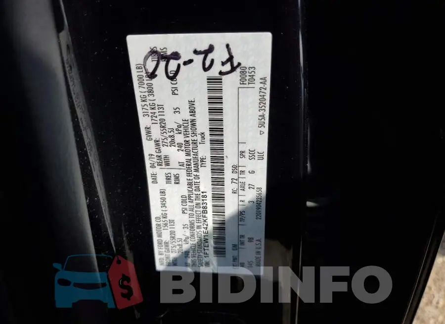 1FTEW1E42KFB83181 Photo# 12