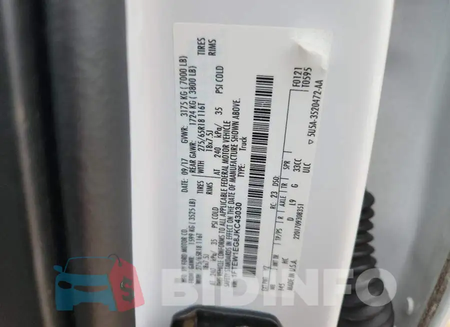 1FTEW1EG8JKC43030 Photo# 13