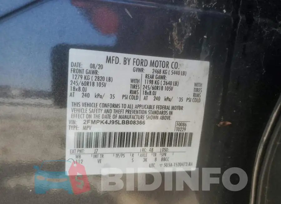 2FMPK4J95LBB08366 Photo# 13