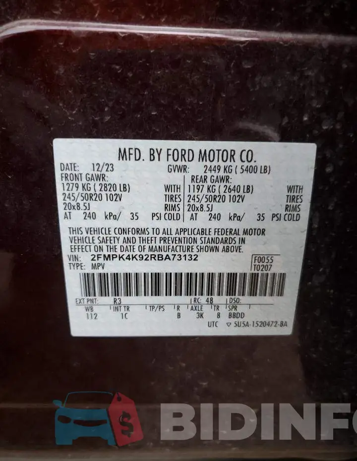 2FMPK4K92RBA73132 Photo# 14