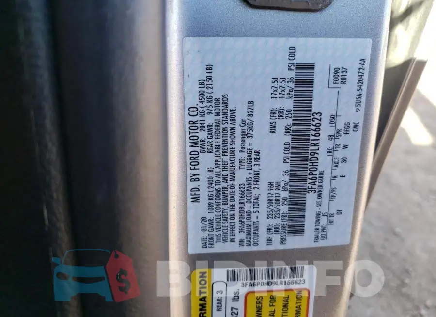 3FA6P0HD9LR166623 Photo# 12