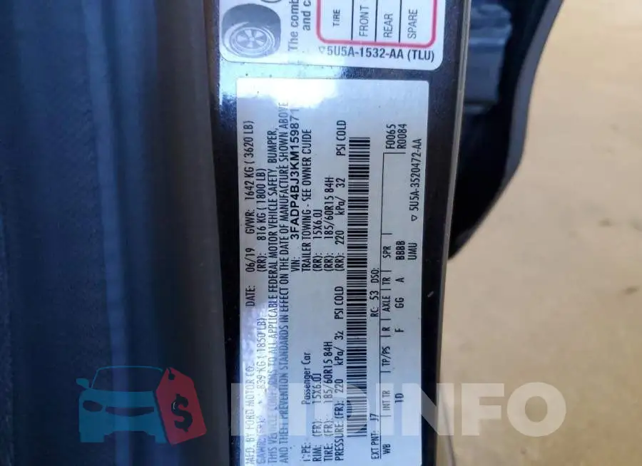 3FADP4BJ3KM159871 Photo# 12