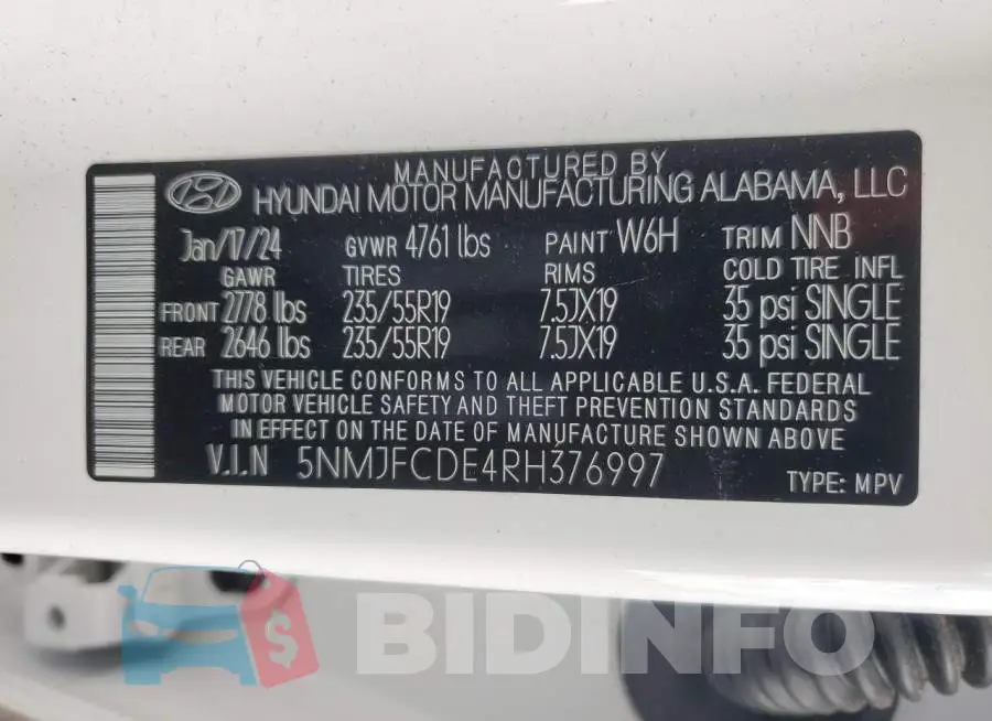 5NMJFCDE4RH376997 Photo# 13