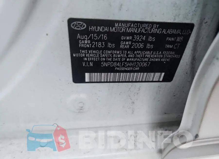 5NPD84LF5HH120067 Photo# 13