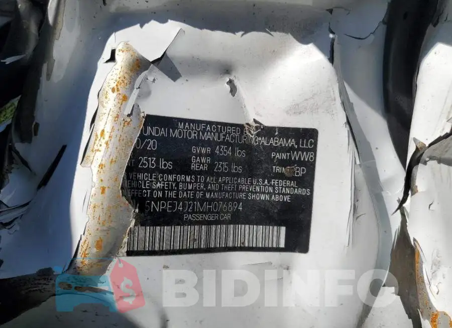 5NPEJ4J21MH076894 Photo# 12