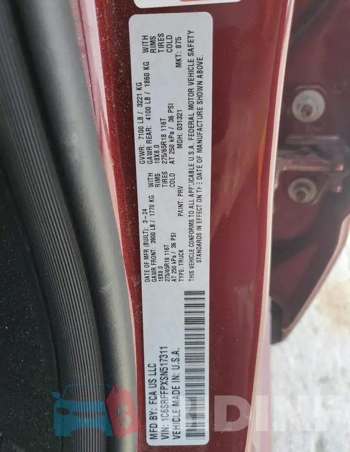 1C6SRFFPXSN517311 Photo# 12