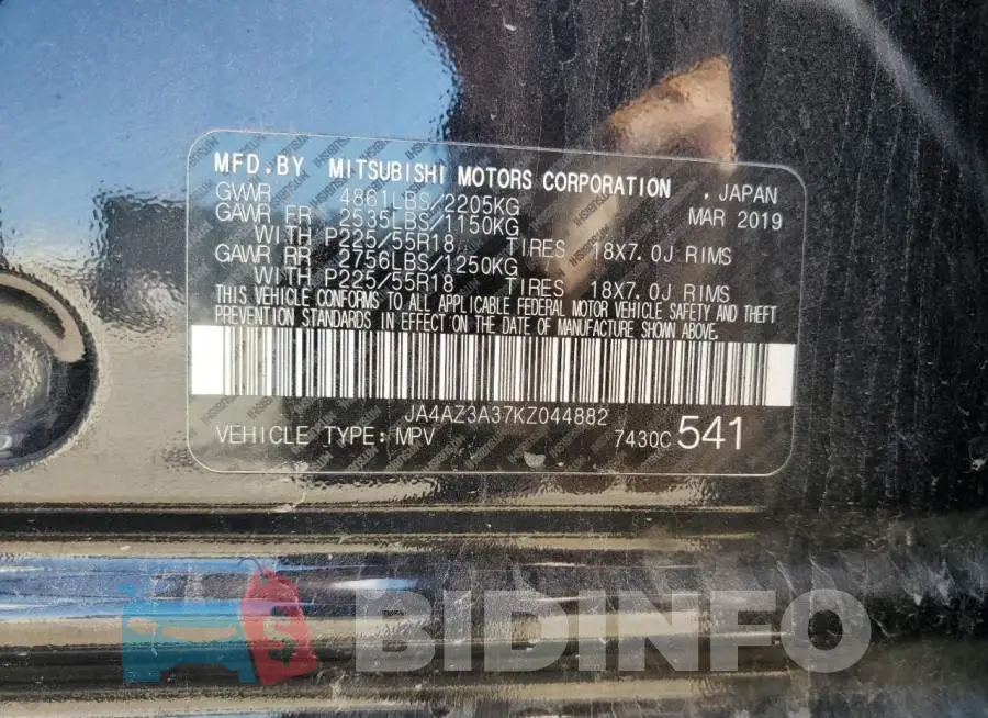 JA4AZ3A37KZ044882 Photo# 13
