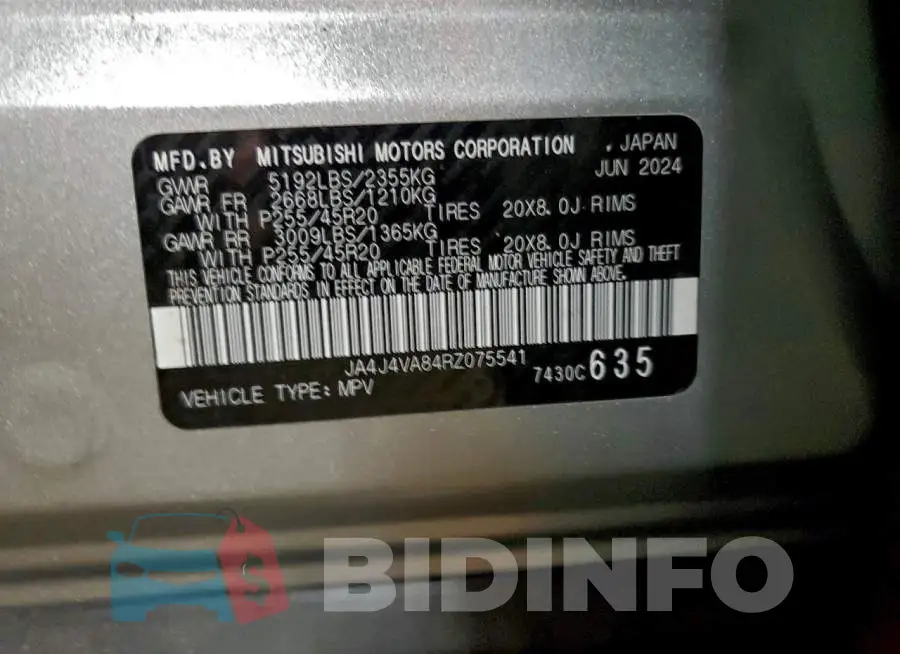 JA4J4VA84RZ075541 Photo# 13