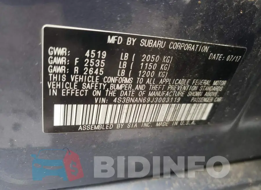 4S3BNAN69J3003119 Photo# 12