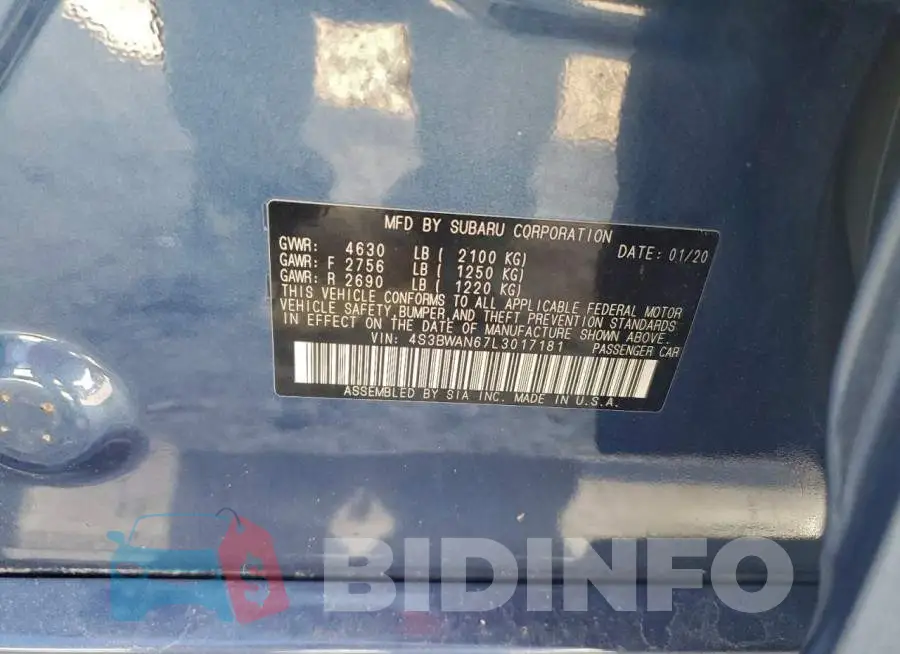 4S3BWAN67L3017181 Photo# 12