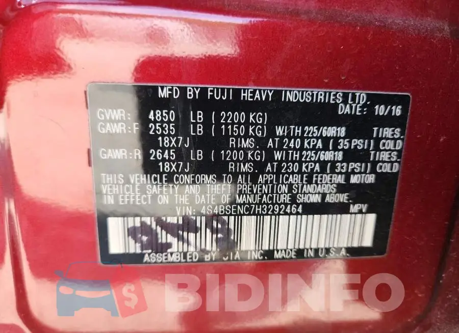 4S4BSENC7H3292464 Photo# 13