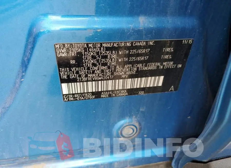 2T3BFREV8GW420417 Photo# 14