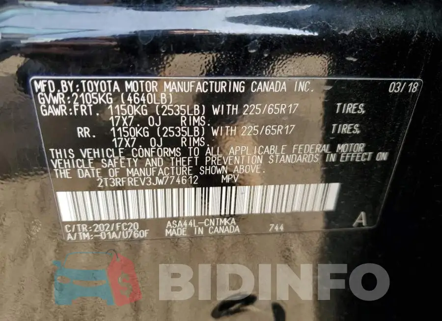 2T3RFREV3JW774612 Photo# 13