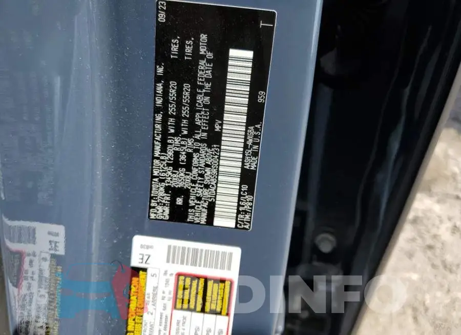 5TDACAB59RS004231 Photo# 13