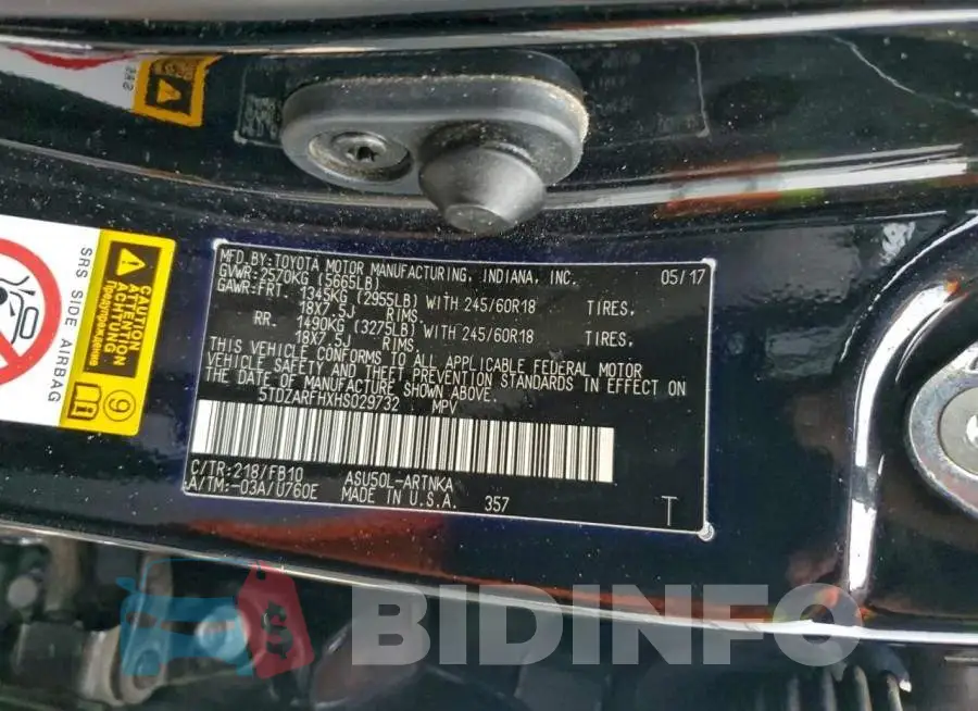 5TDZARFHXHS029732 Photo# 14