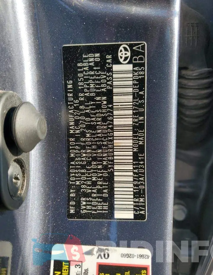 5YFBURHEXGP476774 Photo# 12