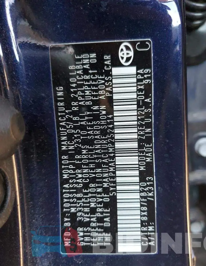 5YFEPMAE4MP252414 Photo# 12