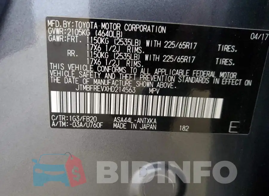 JTMBFREVXHD214563 Photo# 13