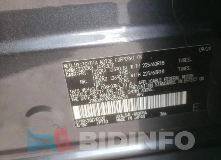 JTME6RFVXRD566054 Photo# 13