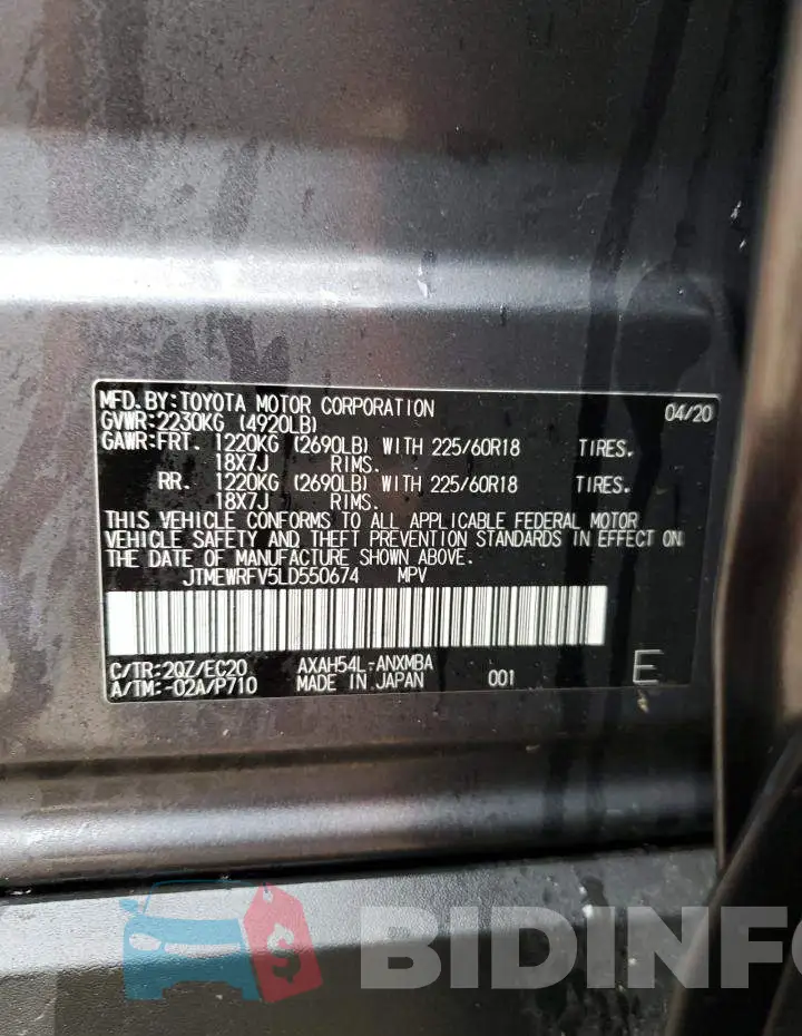 JTMEWRFV5LD550674 Photo# 12