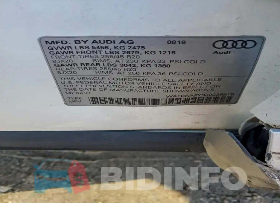 WA1BNAFY3J2236915 Photo# 13