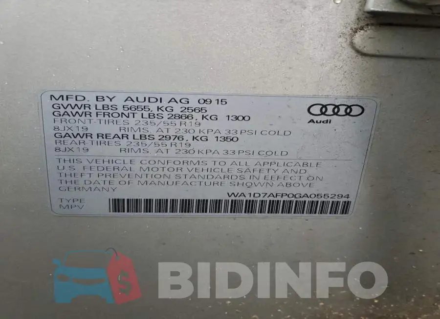 WA1D7AFP0GA055294 Photo# 14