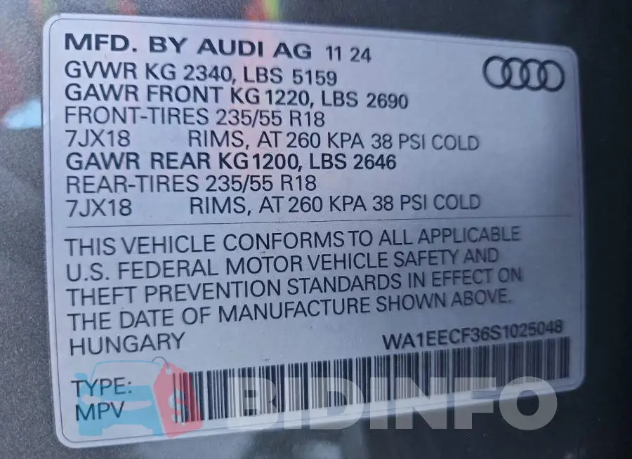 WA1EECF36S1025048 Photo# 13