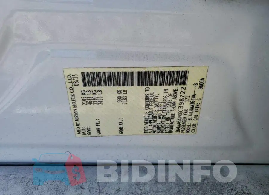 1N4AA6APXGC398722 Photo# 12