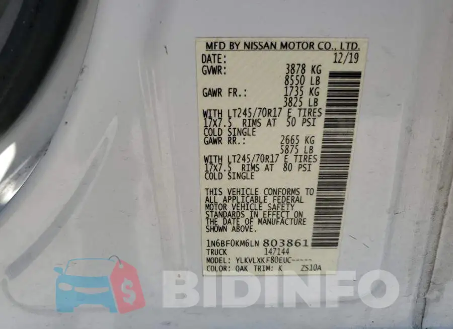 1N6BF0KM6LN803861 Photo# 13