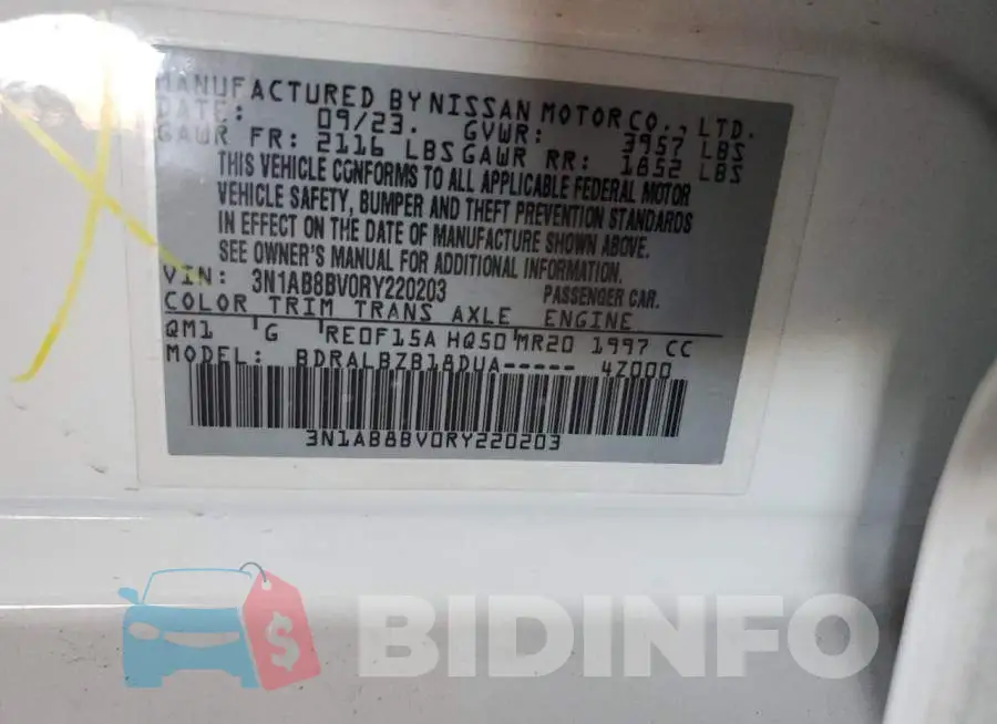 3N1AB8BV0RY220203 Photo# 12