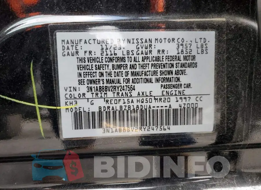 3N1AB8BV2RY247564 Photo# 13