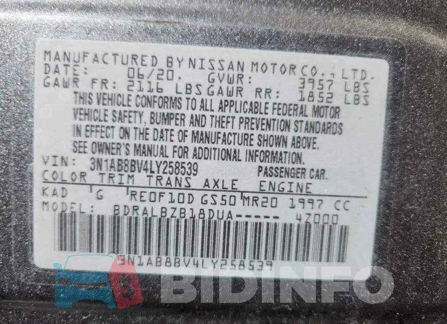 3N1AB8BV4LY258539 Photo# 13