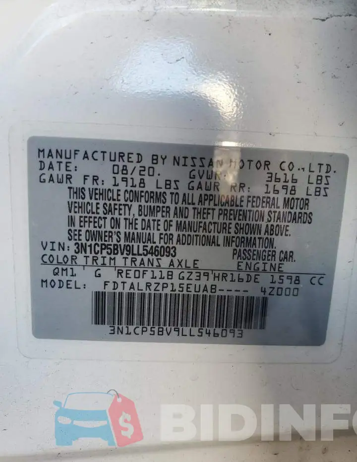 3N1CP5BV9LL546093 Photo# 12