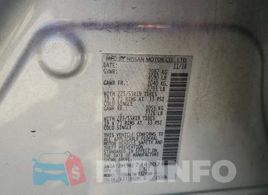 5N1AT2MT9KC744902 Photo# 13