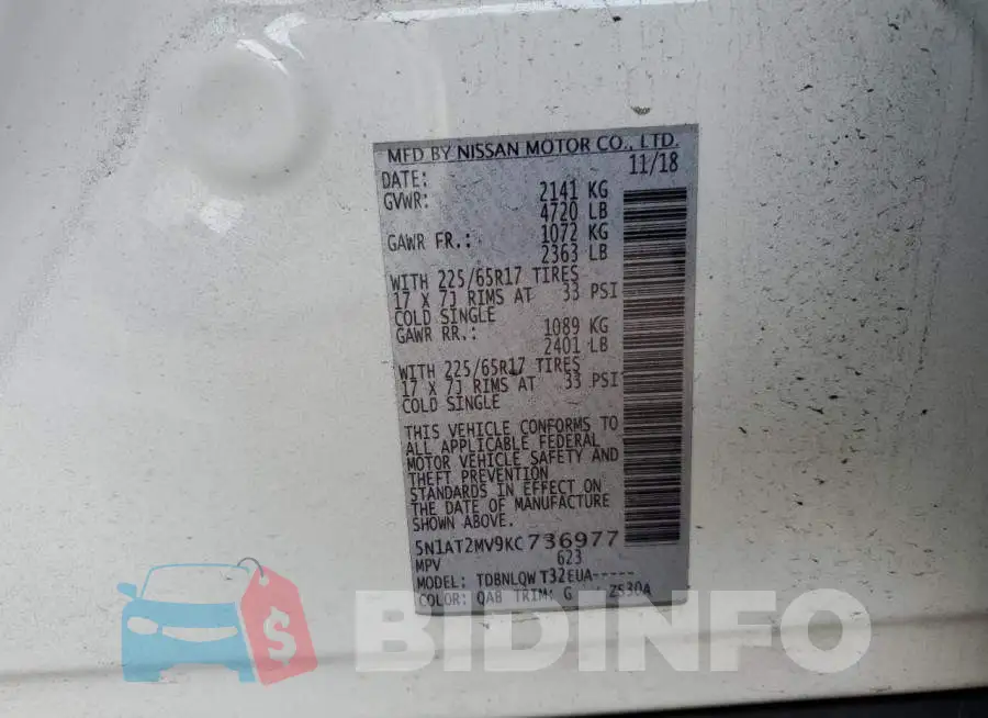 5N1AT2MV9KC736977 Photo# 13
