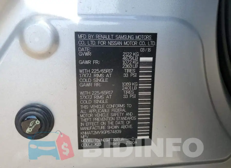 KNMAT2MV9GP674839 Photo# 13