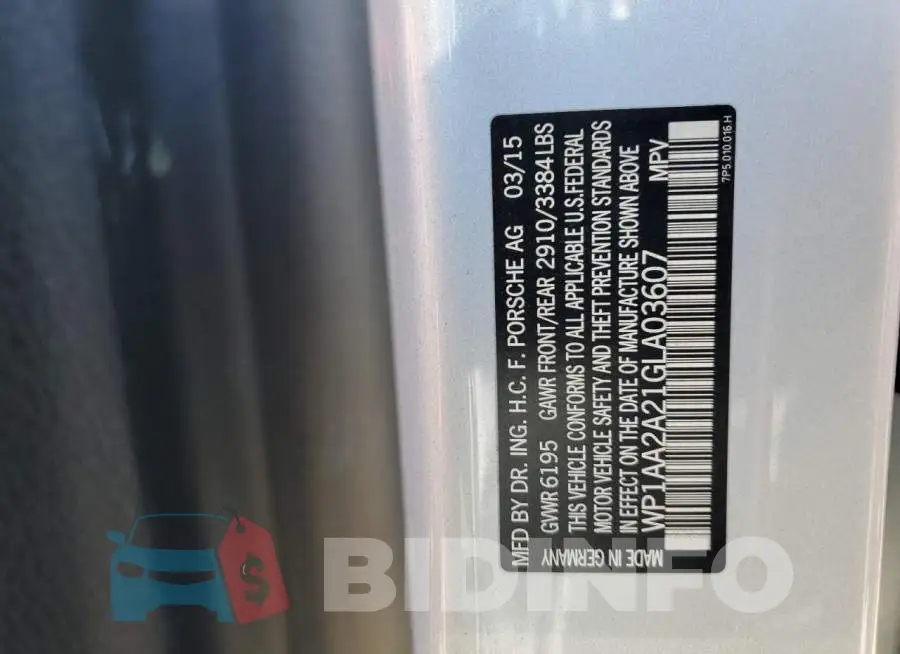 WP1AA2A21GLA03607 Photo# 13