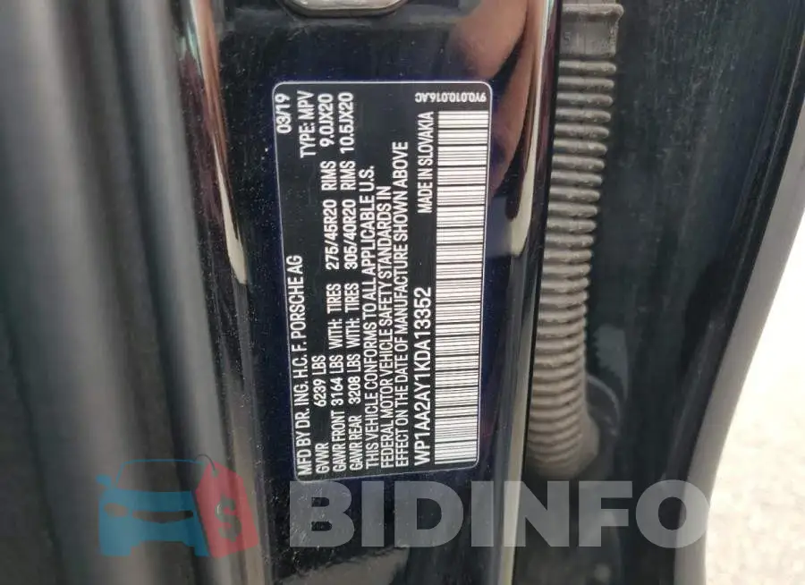 WP1AA2AY1KDA13352 Photo# 13