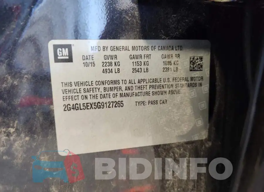 2G4GL5EX5G9127265 Photo# 12